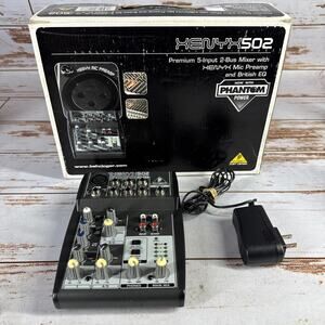 Behringer Xenyx 502 Premium 5-Input 2-Bus Mixer In Box With Power Adapter